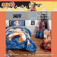Vista 3 de Naruto Anime - Juego de ropa de cama para niños, súper suave y acogedor, juego de edredón reversible de microfibra de 2 piezas y funda de almohada