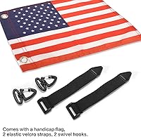 Vista 4 de MOTAIN Easy Installation Golf Cart Flag Holder,Elastic Strap Bracket with 6 * 9'' Handicap Flag for Seniors Handicapped Disability