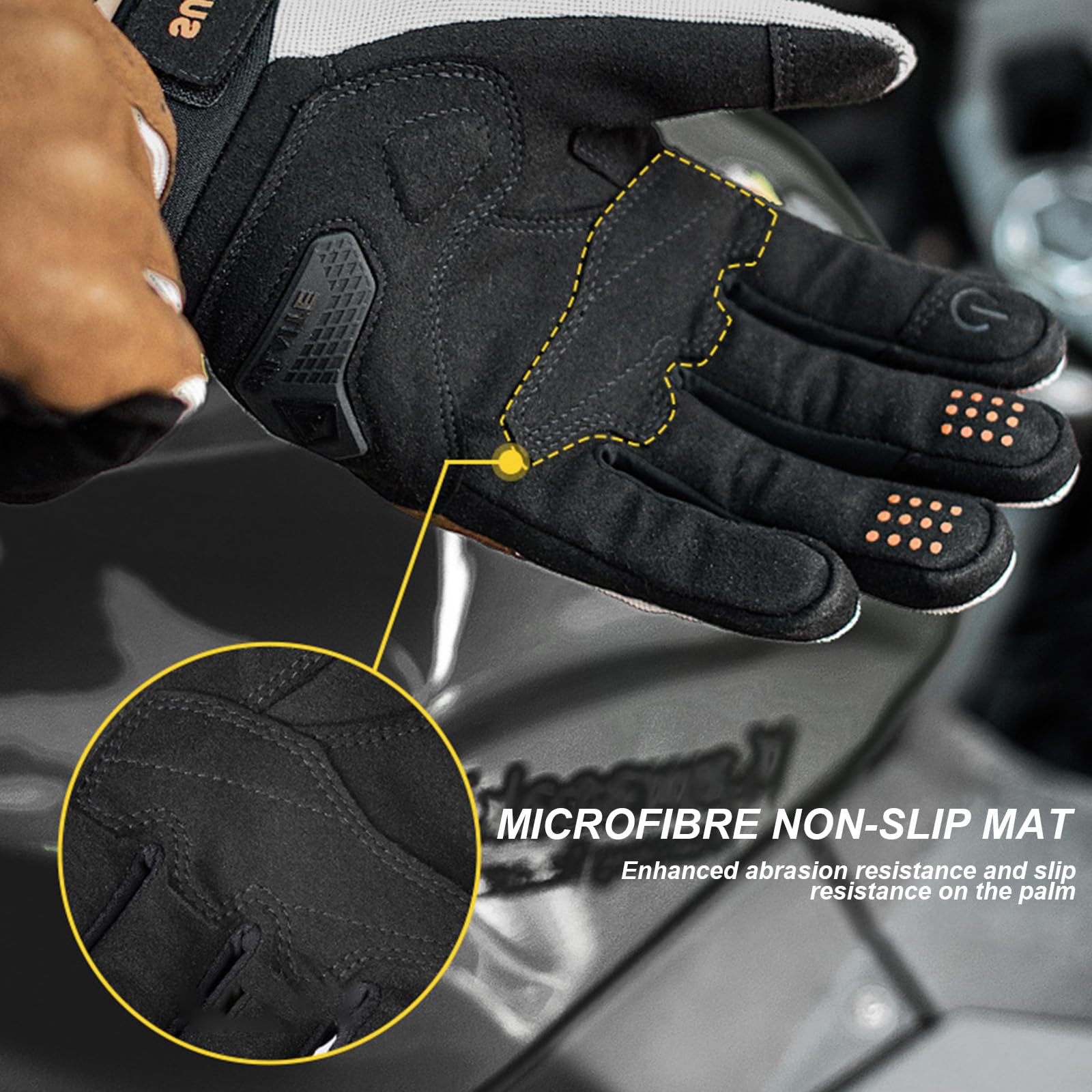 Guanti Moto Estivi,Guanti da Moto Touchscreen,Guanti Moto Donna con Guscio in PVC e Cuscinetti Protettivi in EVA,Guanti Moto Uomo con Antiscivolo,Traspirante per Ciclismo,Motocross,Scalata