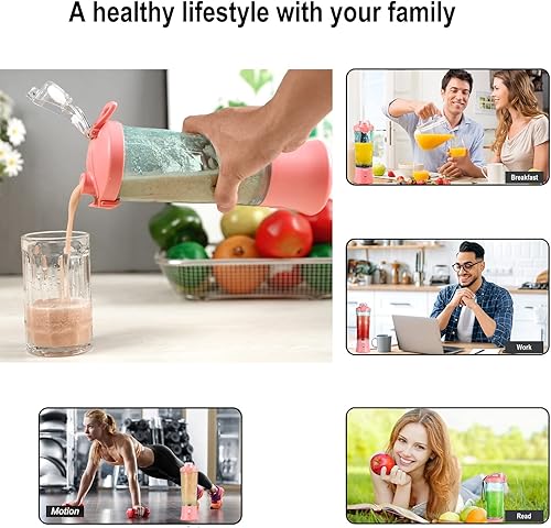 Miniatura 6 de Licuadora portátil, licuadora personal para batidos y batidos, vaso sin BPA de 20 onzas, licuadora impermeable con recargable por USB, puede