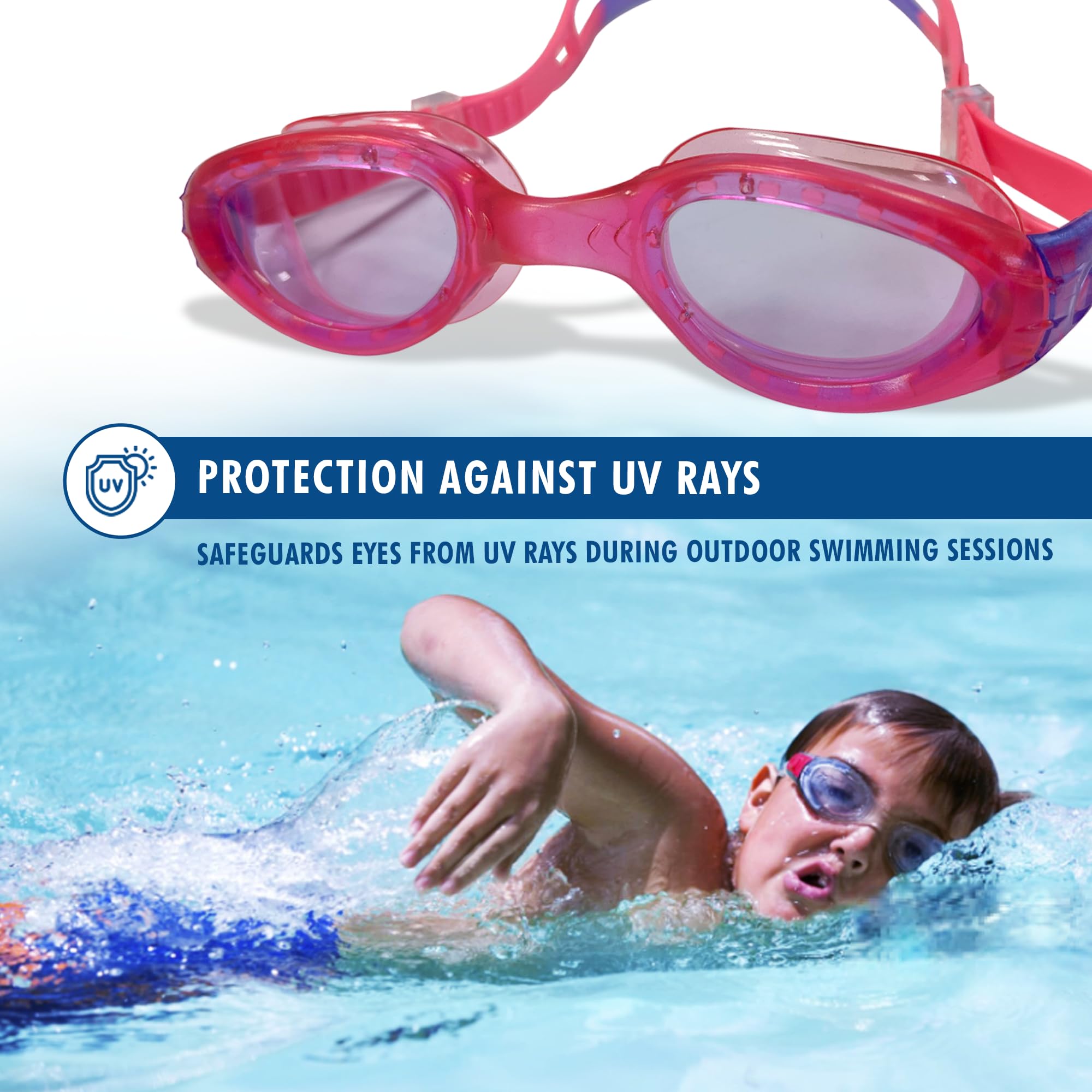 SPURT Energy Pink Junior Anti-Fog UV Protected Swim Goggles - Image 4