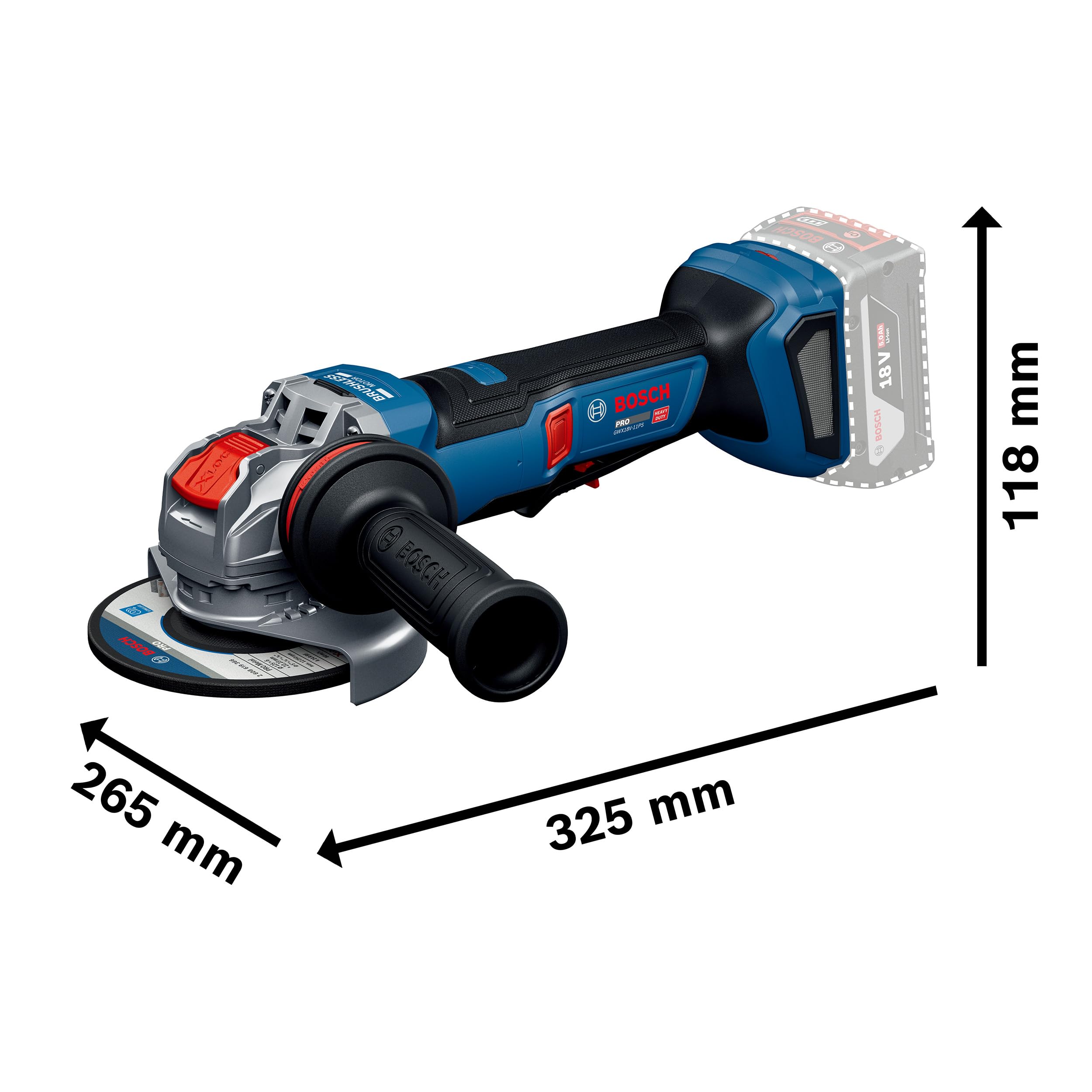 Bosch PRO 18V System Akku-Winkelschleifer GWX18V-11PS (inkl. L-BOXX)