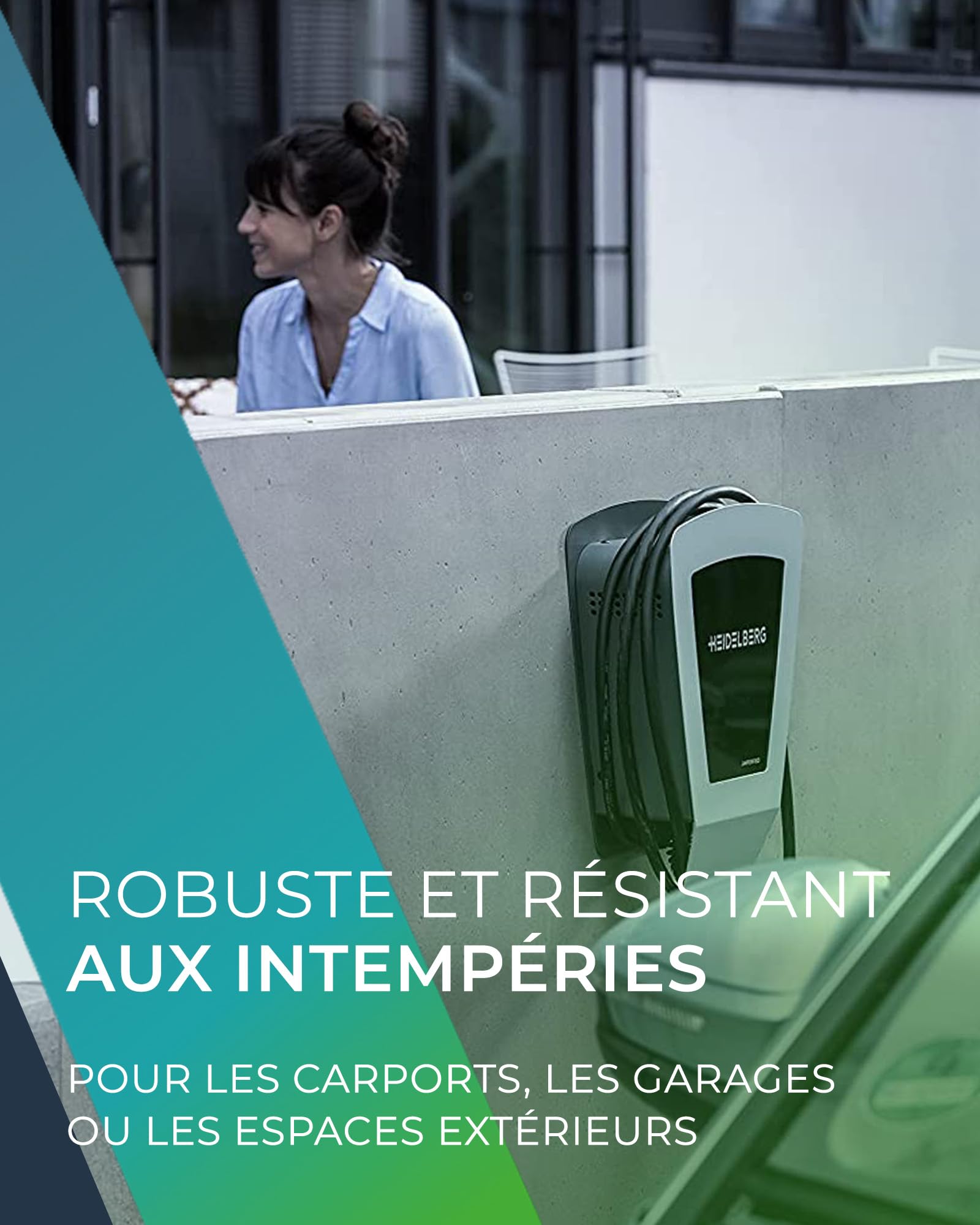 HEIDELBERG Amperfied Wallbox 11 KW avec câble de Charge de Type 2. Station de Charge Home Eco pour Voitures électriques. Câble de Charge de 7,5 m. Wallbox fabriqué en Allemagne