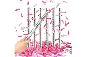 Battife 6-Pack Confetti Momma Gender Reveal Confetti Sticks for Baby Girl Showers