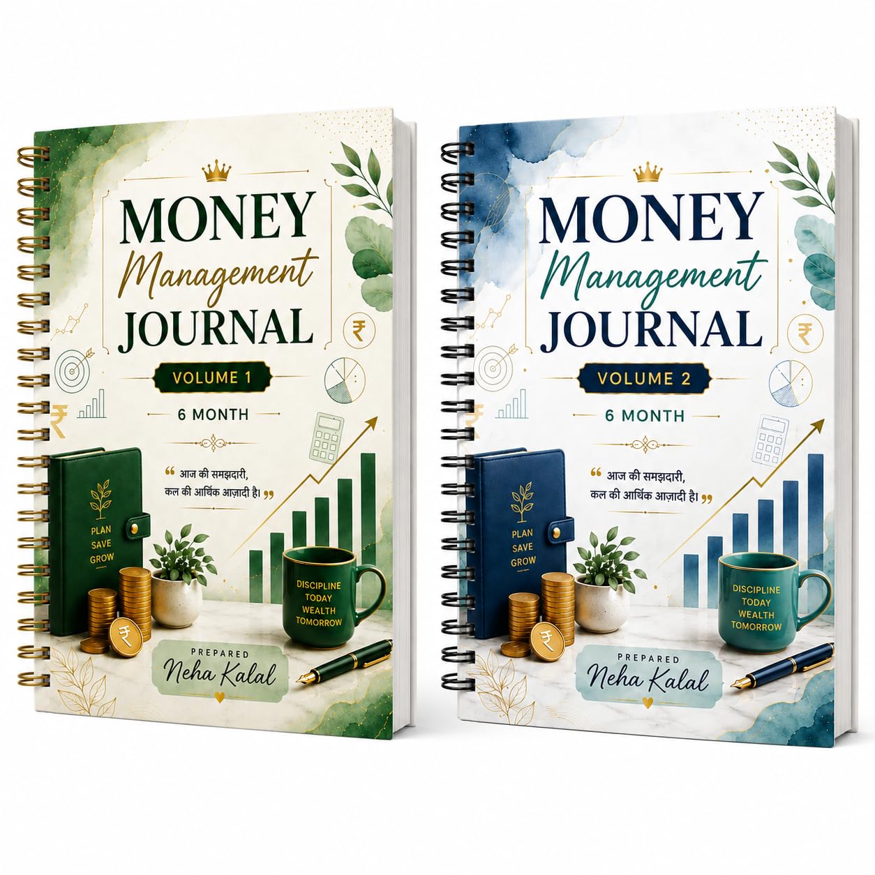 2026 Money Management Journal Combo Vol. 1 & 2, 12 Months, 532 Pages, Spiral Bound Notebook, Daily Planner for Students & Professionals, 22.86 x 15.24 cm, Paper, 0.6 kg-image-41