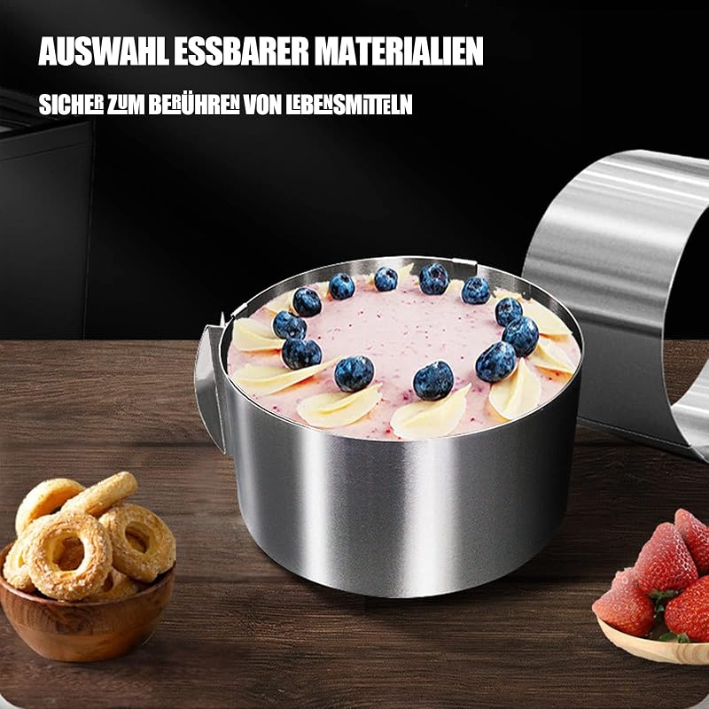 WANGDEFU Állítható Tortagyűrű 16-30 cm Rozsdamentes Acél Torta Forma Szalag