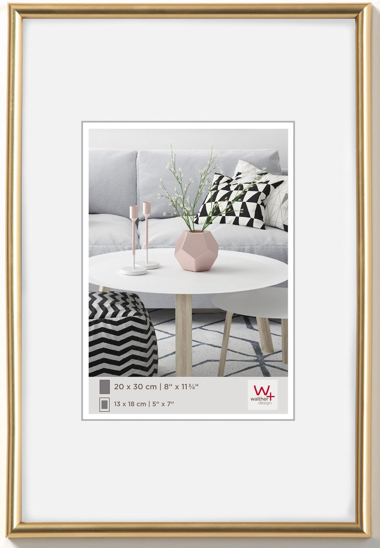 walther Design Picture Frame Gold 40 x 60 cm Galeria Plastic Frame KG460H