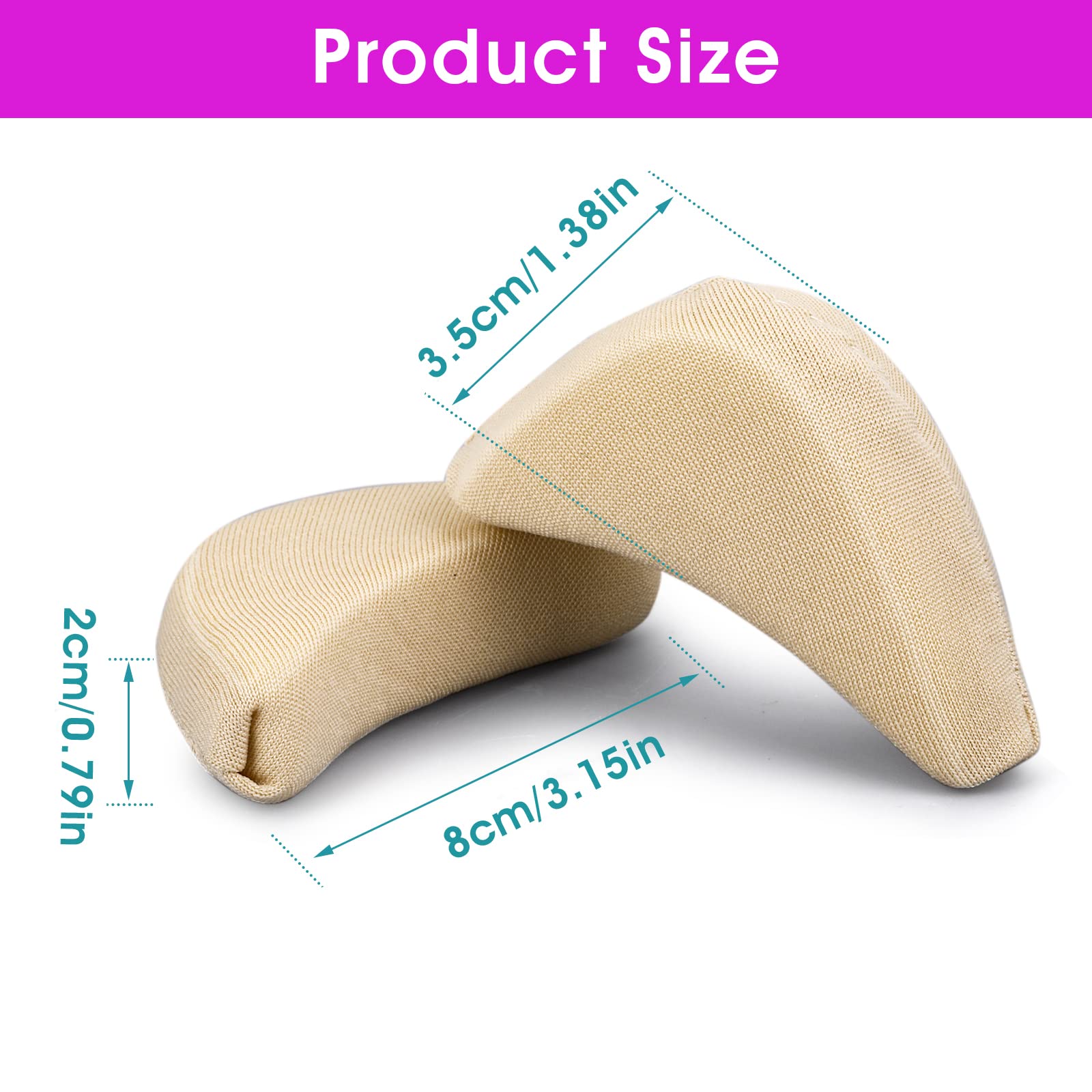 WLLHYF 2 pares de almohadillas ajustables de esponja suave para zapatos, almohadillas unisex para zapatos de tacón alto, alivio del dolor de pies, reutilizables, para hacer que los zapatos grandes se