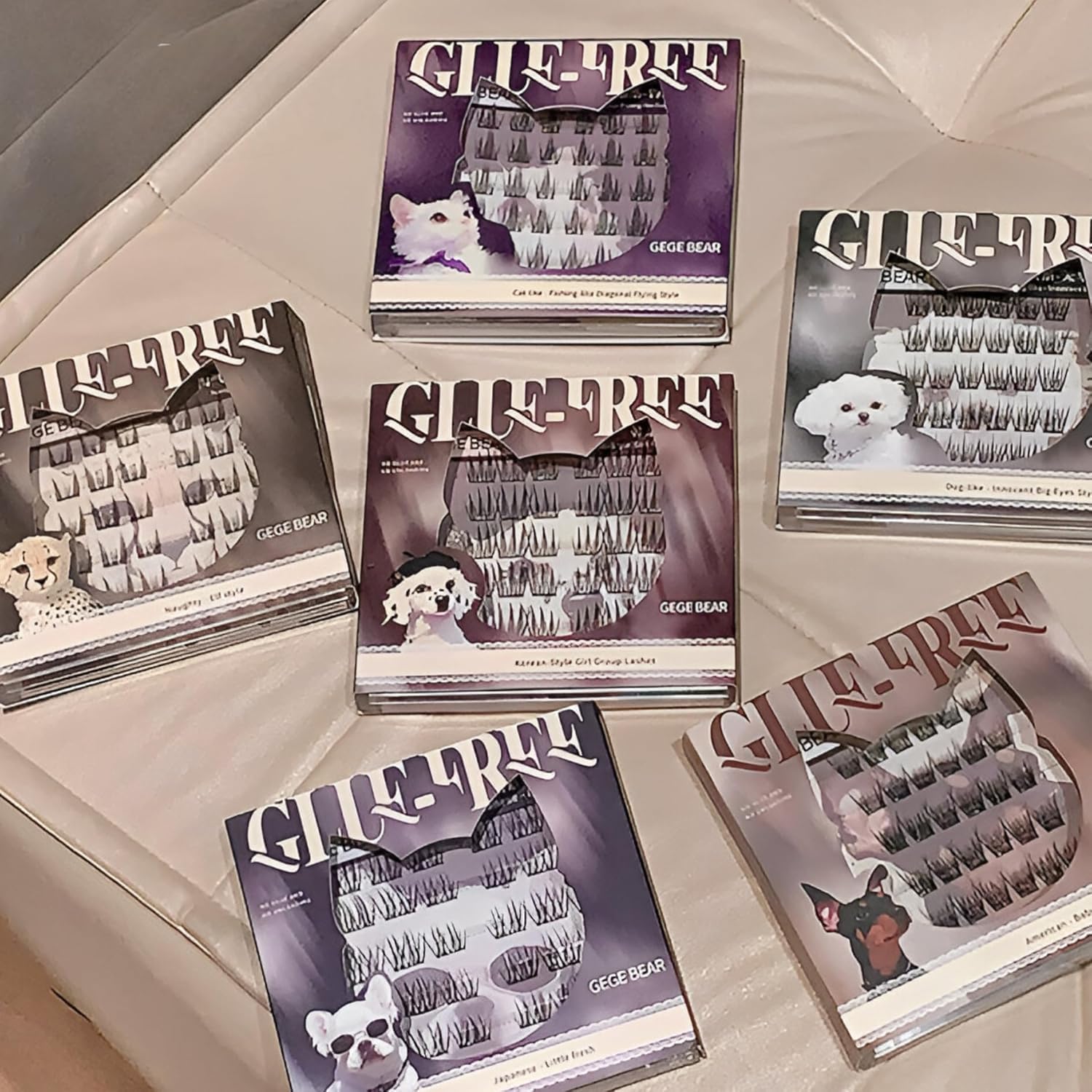 Gege Bear False Eyelashes Glue Free | Self Adhesive Eyelash Clusters, Lash Clusters Press On Lashes Self Stick Cluster Lashes Pre Glued Eyelash | No Glue Needed | Easy to Fits in Any Eye shape | Reusable Extensions for Womens, Girls (01#cat like, 36pcs)-picture-49