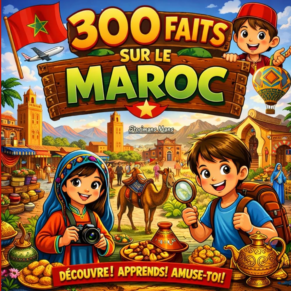 300 Faits sur le Maroc: Culture, Histoire, Géographie, Désert, Villes et Traditions — Avec Quiz et Pages à Colorier (Enfants 10–14)