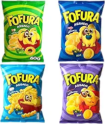 Kit 10 Salgadinhos Fofura Sabores Diversos Lanche Escola 60g