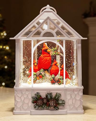 Miniatura 8 de Globo de Nieve Grande de Iglesia Navideña con Belén que se Ilumina, Globo de Nieve con Música, Globos de Nieve Blancos de Navidad de 9.84" para