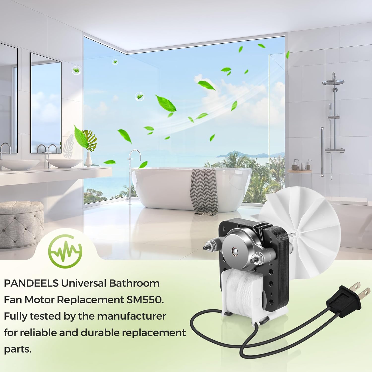 2 Pack Universal Bathroom Vent Exhaust Fan Motor SM550 Replacement for Nu-Tone B-roan 50 CFM 120V Replace C01575 65100 EM550 EM750, by PANDEELS