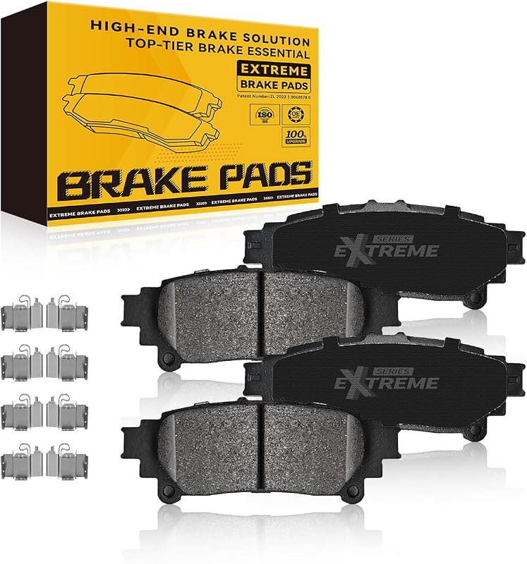 Pastilhas de freio traseiras de cerâmica de carbono TOVASTY para Toyota Highlander 2014–2019 – Jogo com 4 unidades
