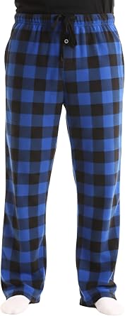 #followme Mens Buffalo Plaid Pajama Pants Micro Fleece Lounge PJs with 2 Pockets, Elastic Waist, Soft Sleep Pants S-L