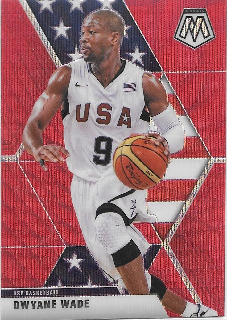 Dwyane Wade 2019-20 Mosaic Mosaic TMALL Red Wave USA Card #259