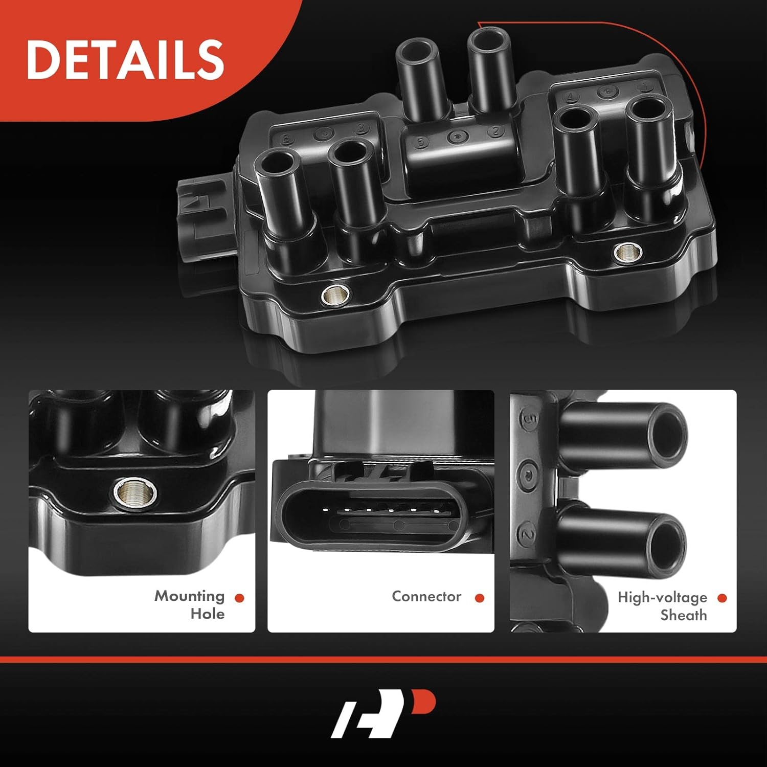 A-Premium Ignition Coil Compatible with Chevrolet, GMC, Pontiac, Saturn & Buick Vehicles - 3.5L 3.9L 4.3L - Express Silverado Savana Sierra 1500 Impala Equinox Monte Carlo G6 Relay Vue Lucerne Terraza