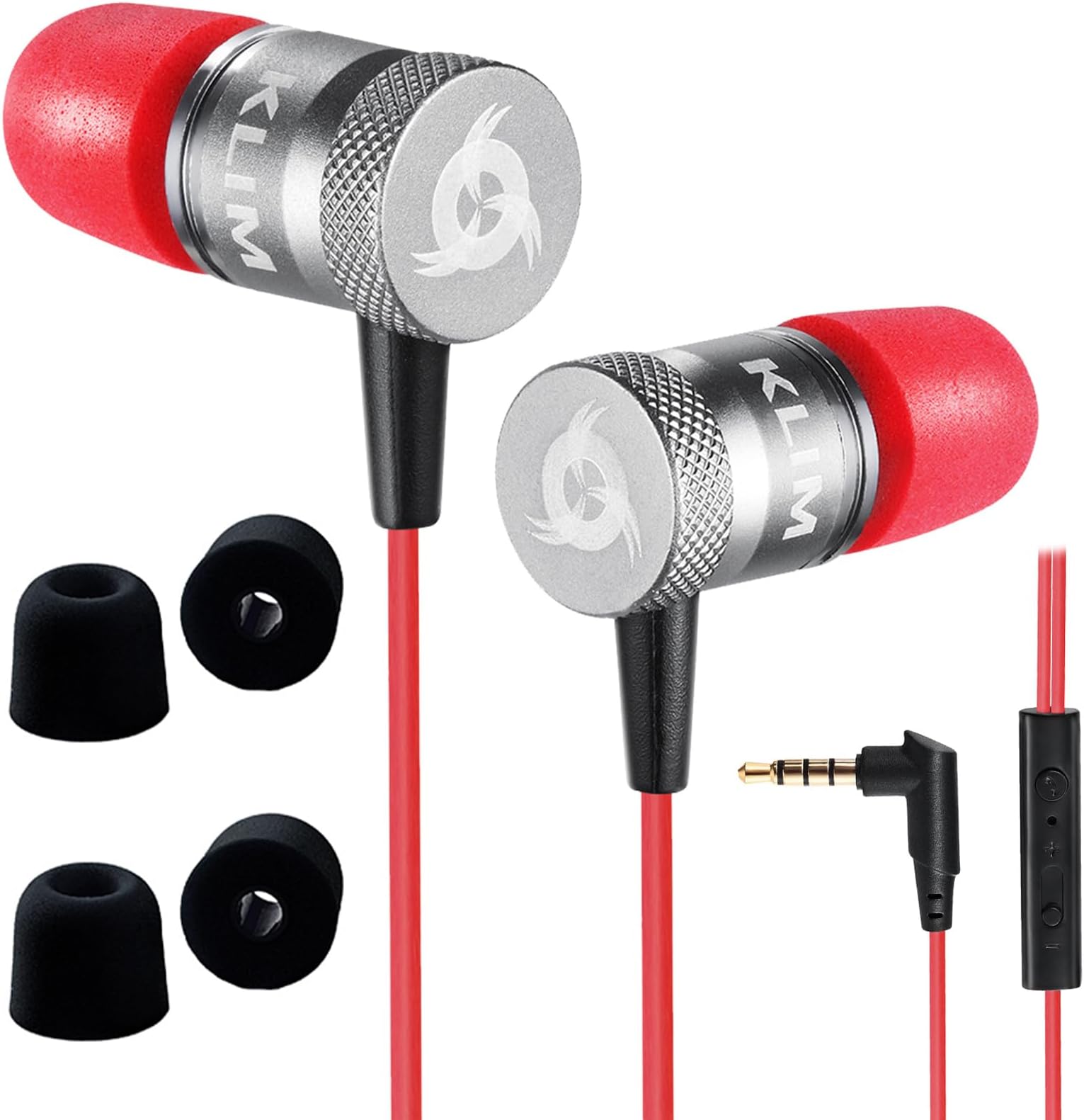 Fusion Earbuds with Microphone + Long-Lasting Wired Ear Buds + 5 Years Warranty - Innovative: in-Ear with Memory Foam + Earphones with Mic and 3.5 mm Jack - New 2021 Version - Black