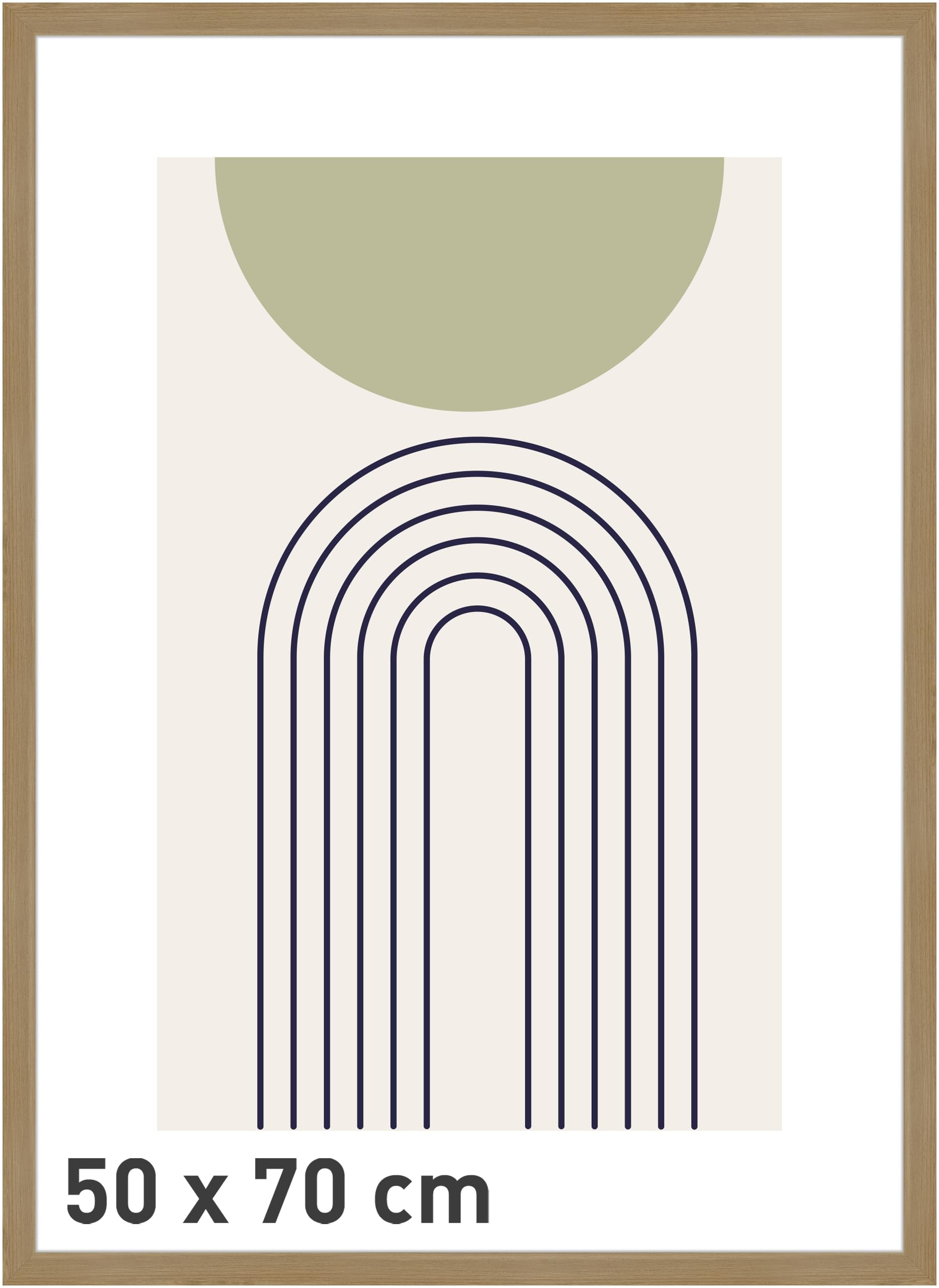 Accent By Nielsen Oak Velino Picture Frame - 50X70cm - With Glass Front - Ready-To-Hang With Contemporary Poster Print