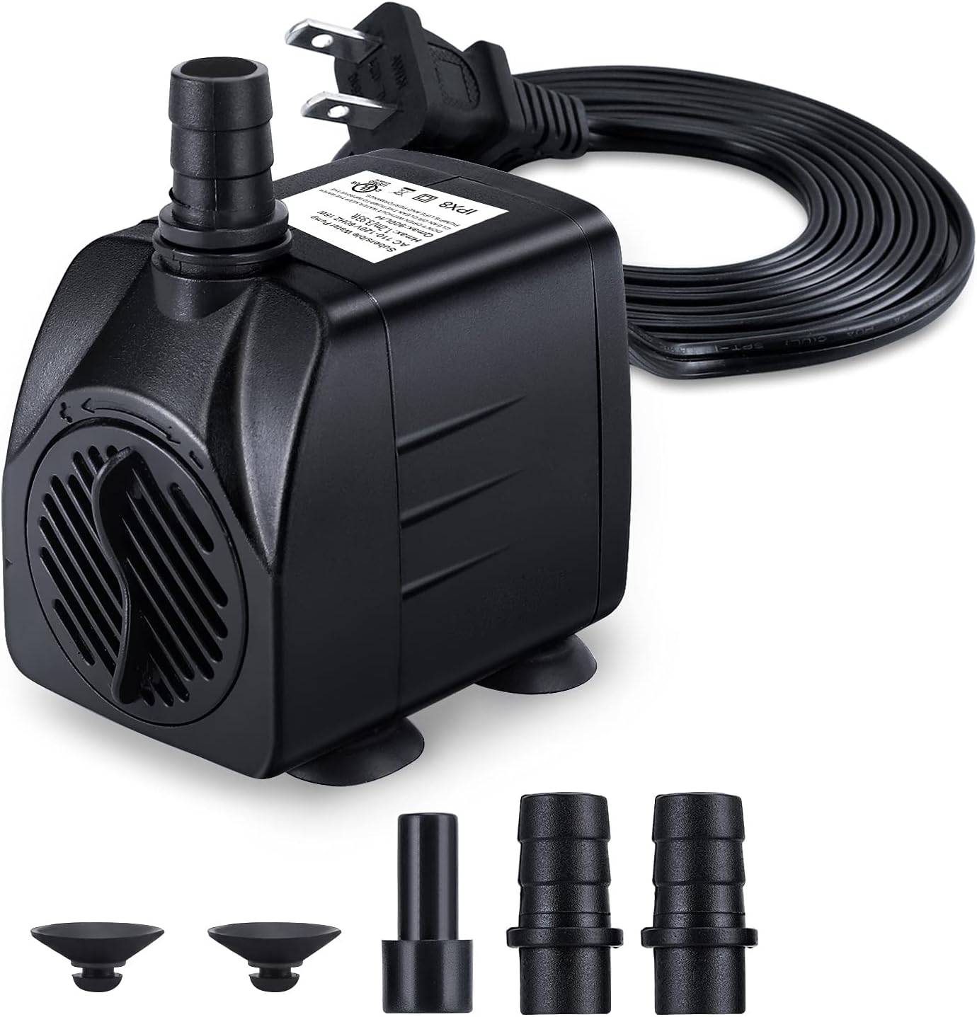 CWKJ Fountain Pump, 160GPH(10W 600L/H) Submersible Water