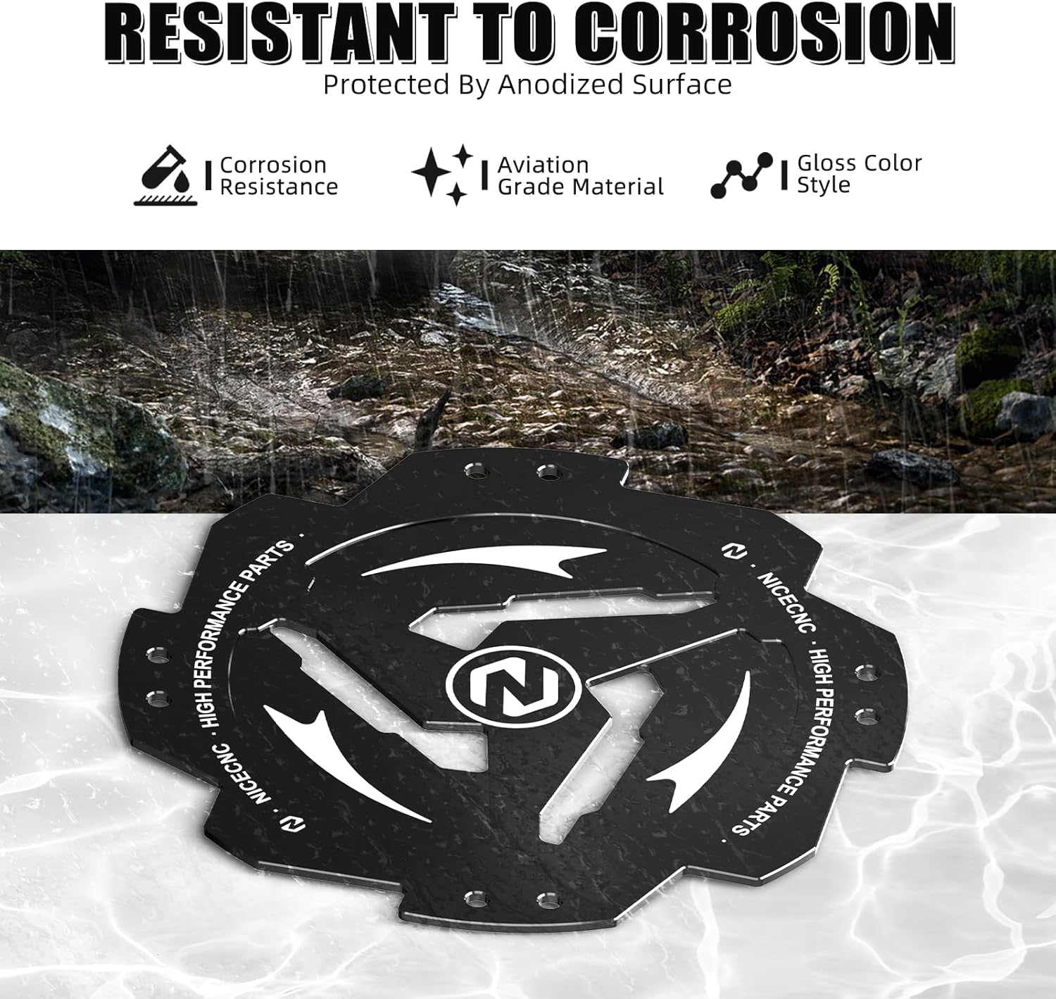 NICECNC Black Rear Wheel Hub Guard Protector Compatible with Yamaha Raptor 700 YFM700 2015 2016 2017 2018 2019 2020 2021 2022 2023 2024, Raptor 700R YFM700R 2015-2024, YFZ450R 2014-2024 See Fitments