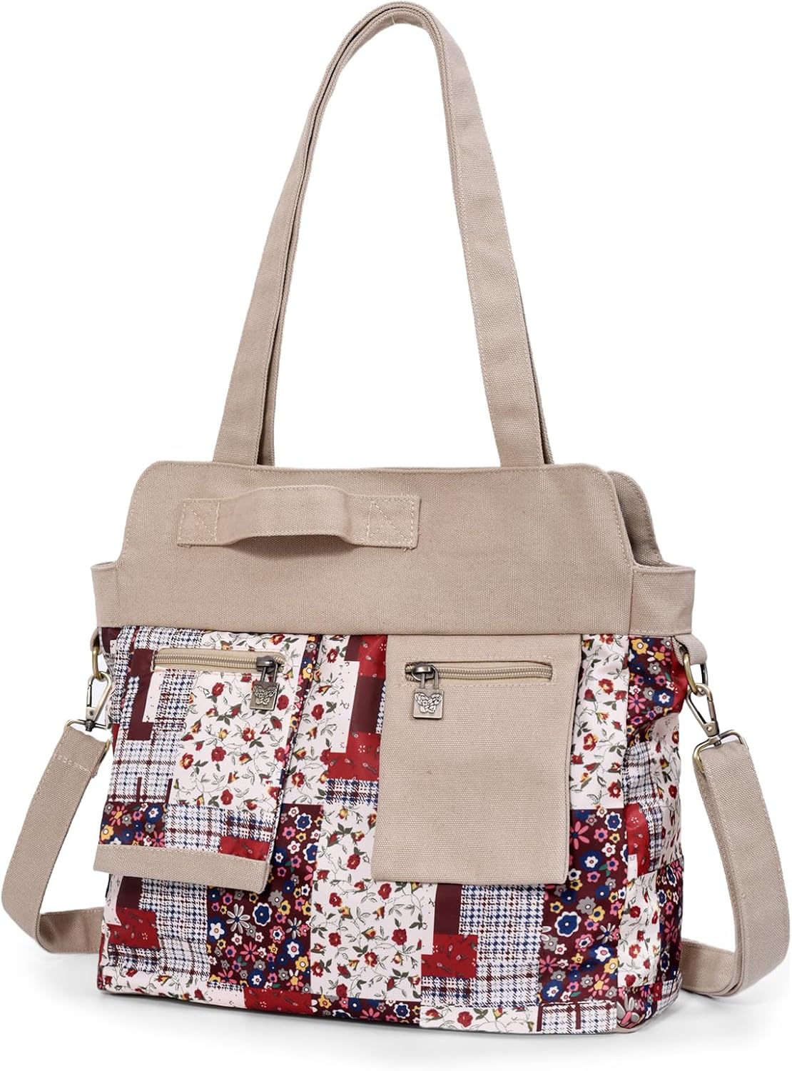 Black Butterfly boho series Large capacity canvas Personalized printing crossbody sling backpack, women tote handbags