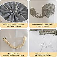 Vista 4 de INough Cesta de bebé extra grande, cesta de juguetes para niños, cesta de lavandería para ropa sucia de bebé, cesta de almacenamiento plegable