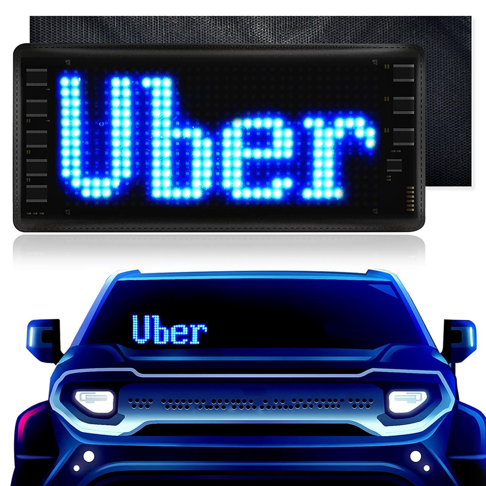 DMOYS Rechargeable Mini LED Sign, App Bluetooth Control LED Display Board, 7 * 17mm Display Message Smart Board, Decorative Sign, 3.7V USB Scrolling LED Sign, for Car, Pet, Tag Business