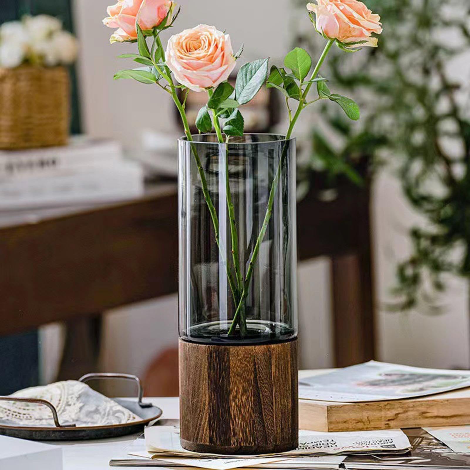 Amazon.co.jp: 円筒形の花瓶 - 円筒形のガラスの花瓶、フローティング