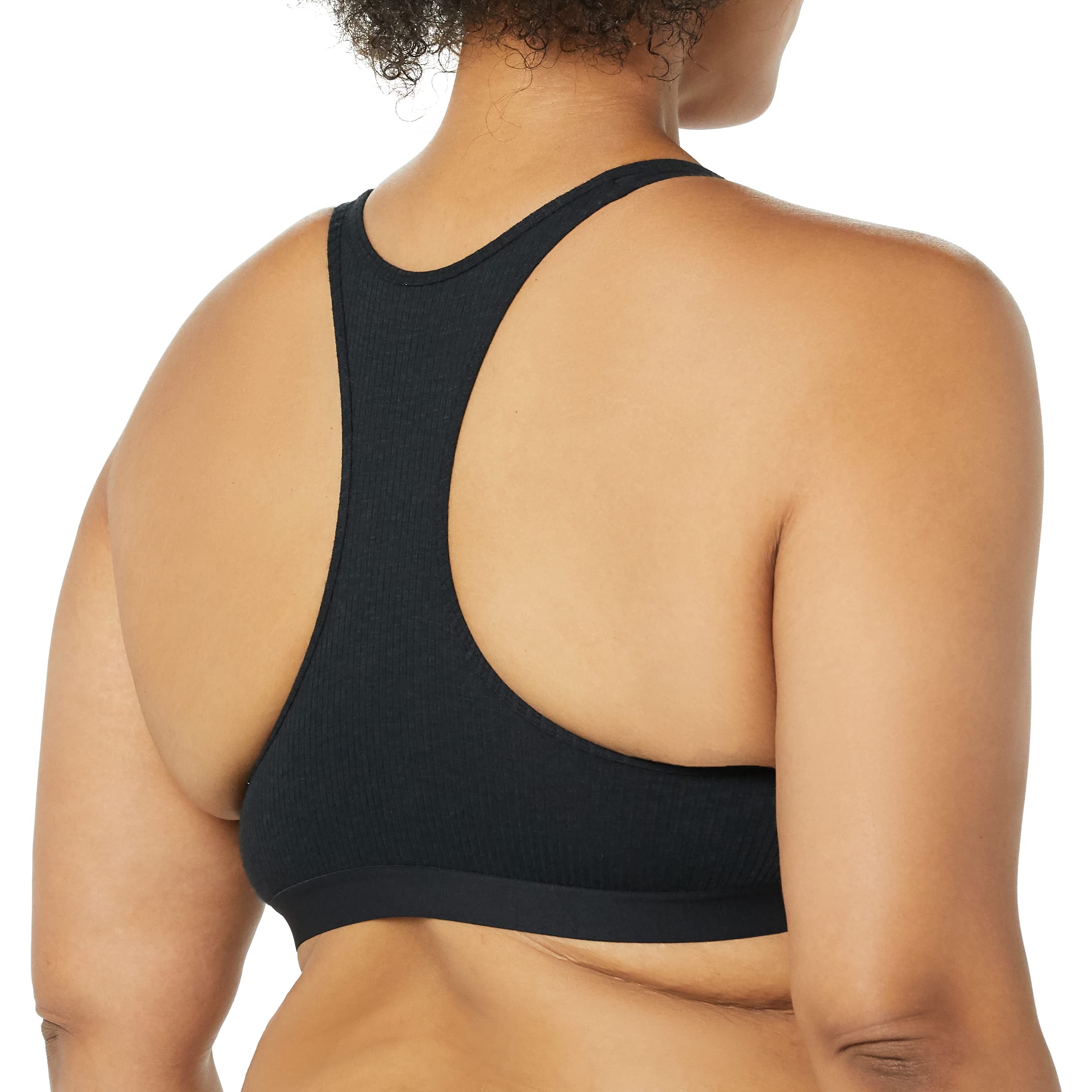 Amazon Essentials Bralette Sfoderata a Costine con Scollo Rotondo Lounge Donna, Pacco da 2