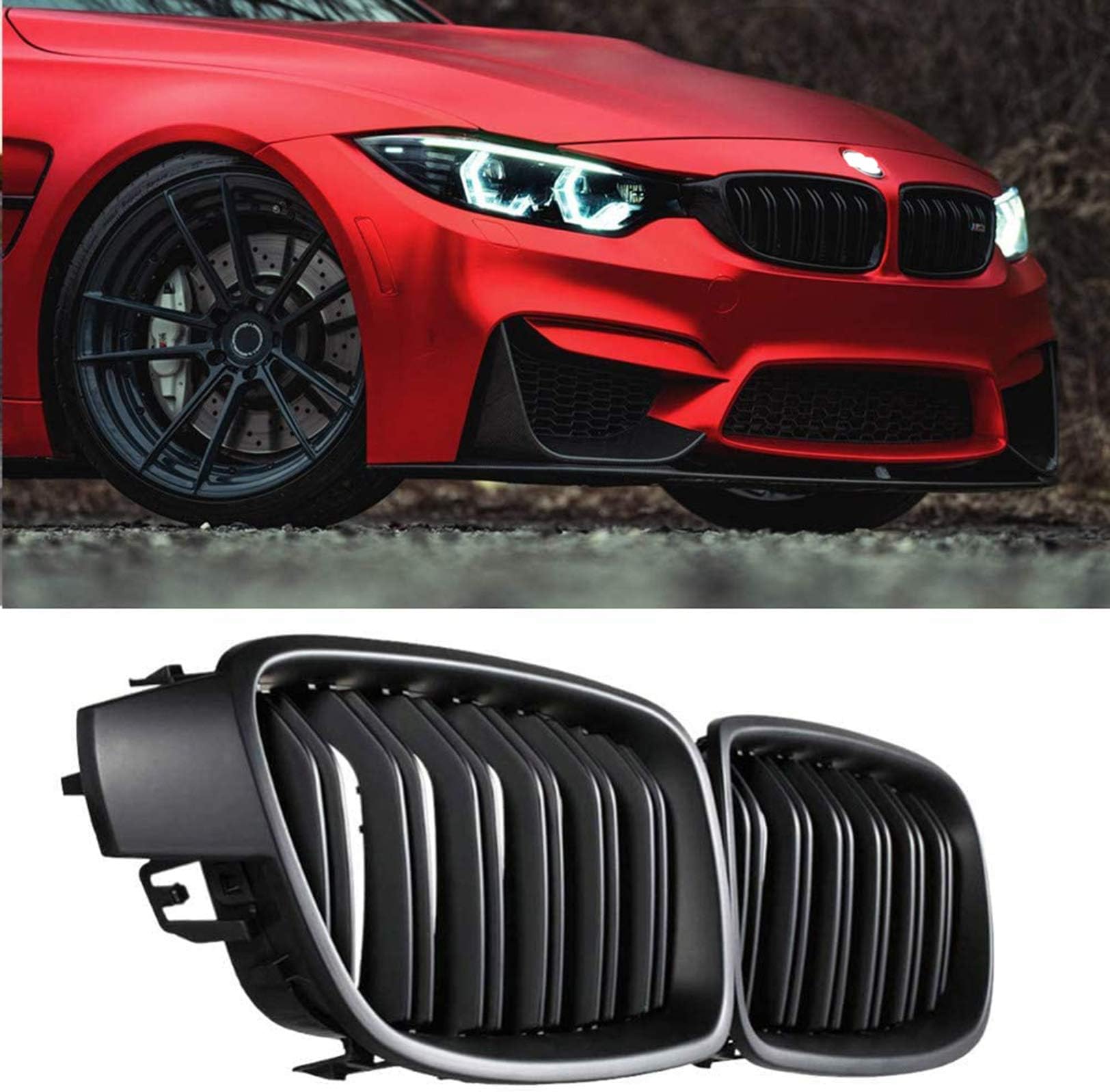 Amazon Com Fit 12 18 Bmw 3 Series F30 F31 F35 Grille High Gloss Black Cool Bussiness Style Replacement Conversion Grill Sturdy Abs Easy To Install Matte Black Automotive