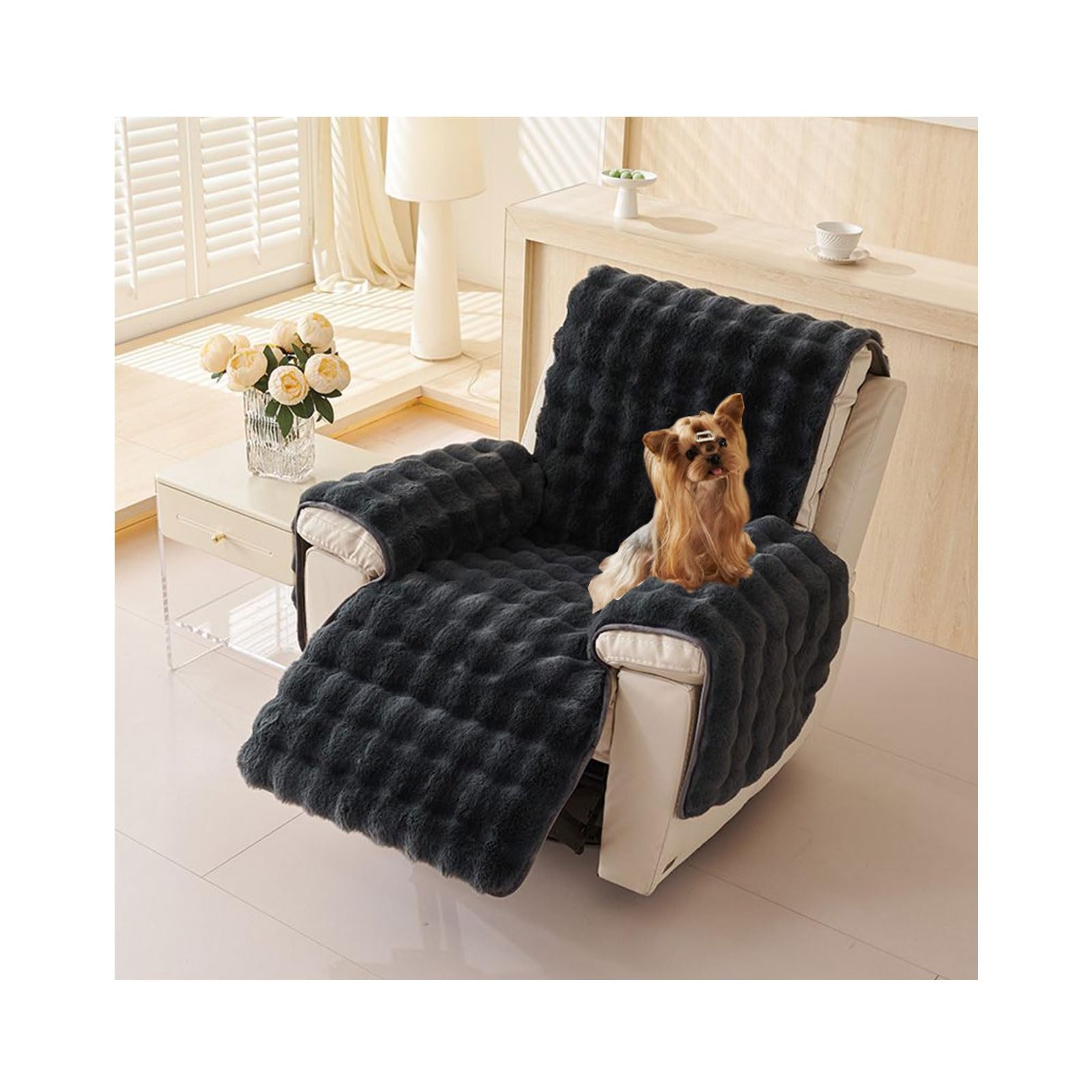 Funda protectora para sala de estar de piel sintética de conejo para sillón reclinable suave