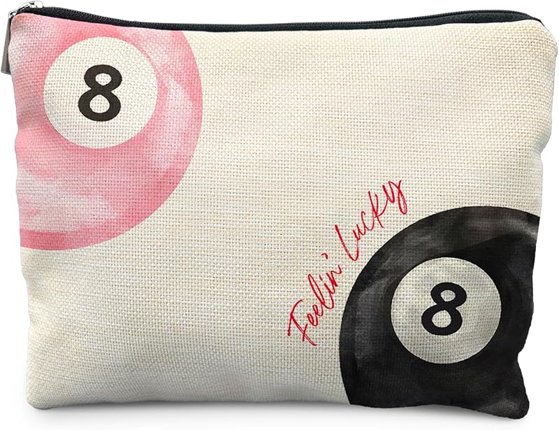 Necessaire de maquiagem Likjad Retro Preppy rosa e preta PINK02 com zíper