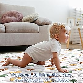 Baby Play Mat 71 X 59, Premium Thicken Foam One-Piece Crawling Mat, Extra Large Non-Slip Cushioned Activity Playmats for Babies, Toddlers, Infants, Play & Tummy Time