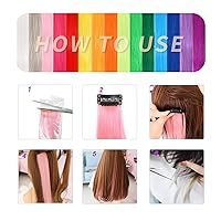 Vista 5 de 13 extensiones de cabello sintético con clip de colores de 20 pulgadas, multicolores, lacio, con clip, para mujer, para regalo, extensiones