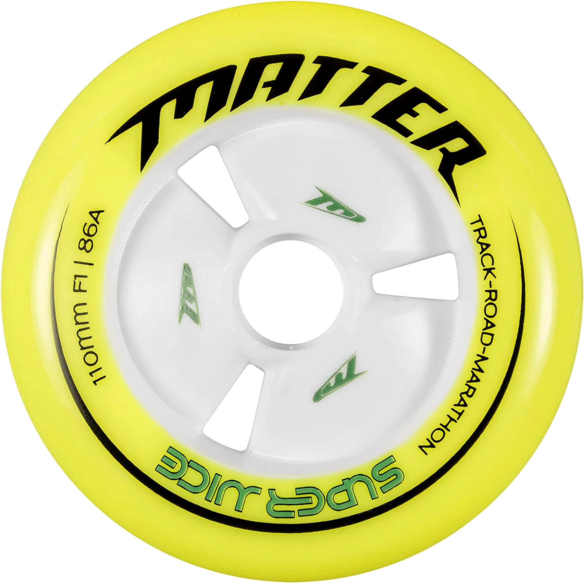 Powerslide Matte Superjuice Wheels, Yellow, 110