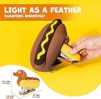 Vista 2 de YOBRO Mini Stapler for Students Novelty Hotdog Desktop Stapler with 1000PCS Staples 12 Sheets Capacity Stationery Animal Stapler for Home Office