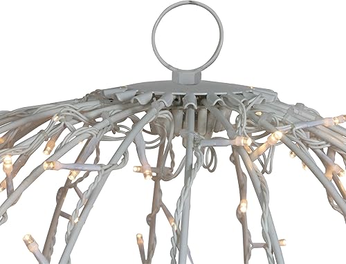 Miniatura 4 de Decoración navideña con esfera colgante 3D con iluminación LED, blanco cálido, 30 pulgadas