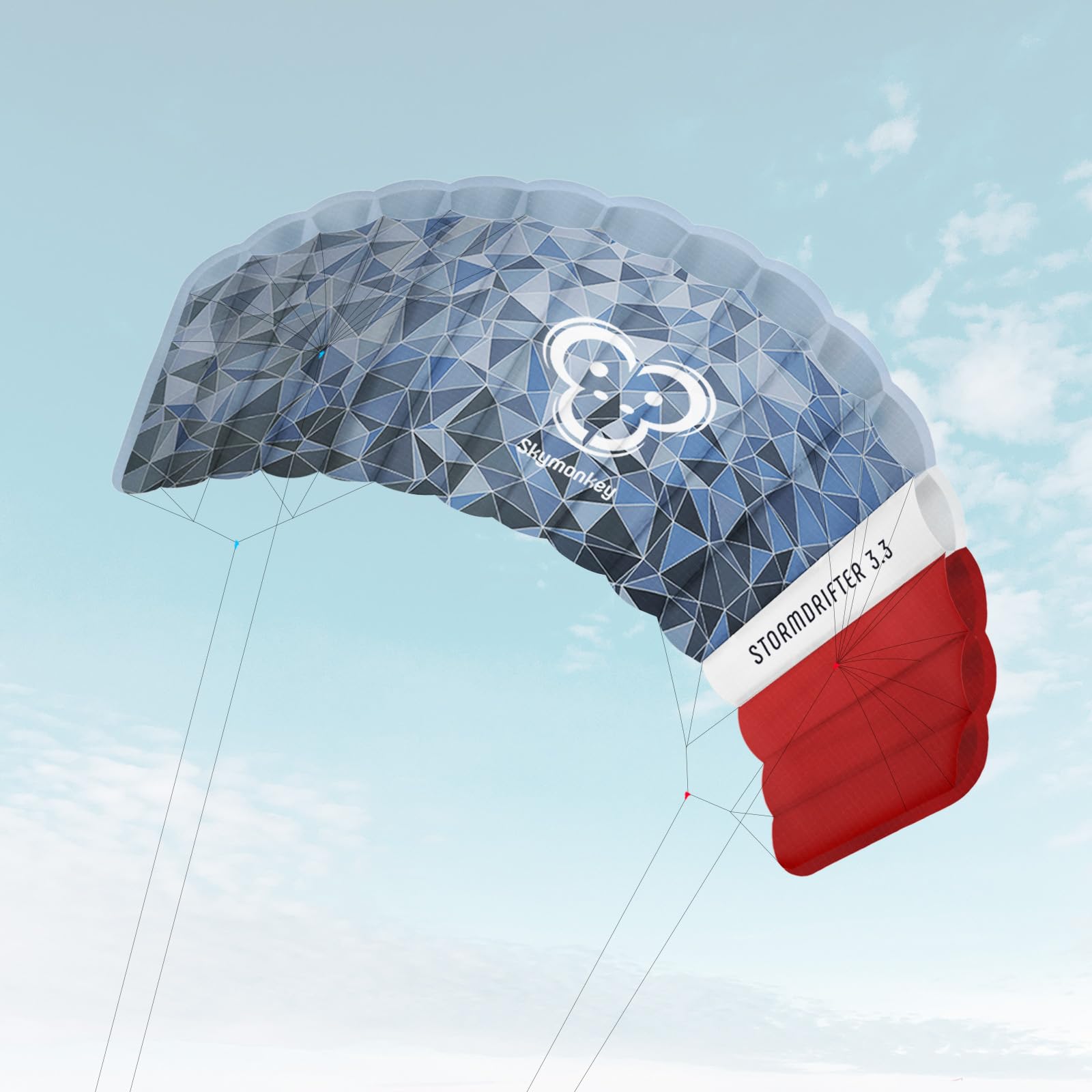 Skymonkey Stormdrifter Aile de Traction à Quatre Fils, Tailles 230cm, 330cm, 430cm