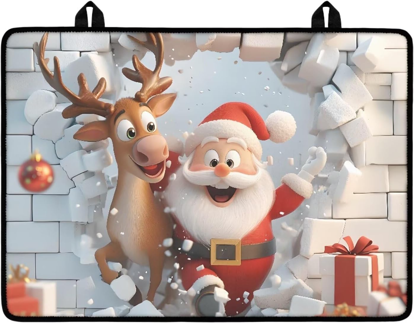 Christmas Santa Claus Deer Stove Top Cover for Glass Top, Countertop Covers Electric Stove Protector Scratch-Resistant Flat Top Oven Cover,Heat Rubber Mat Foldable Cooktop Covers