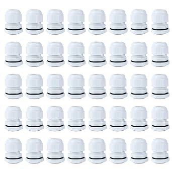 30 Cable Glands M16 IP68 White Cables 4mm-8mm