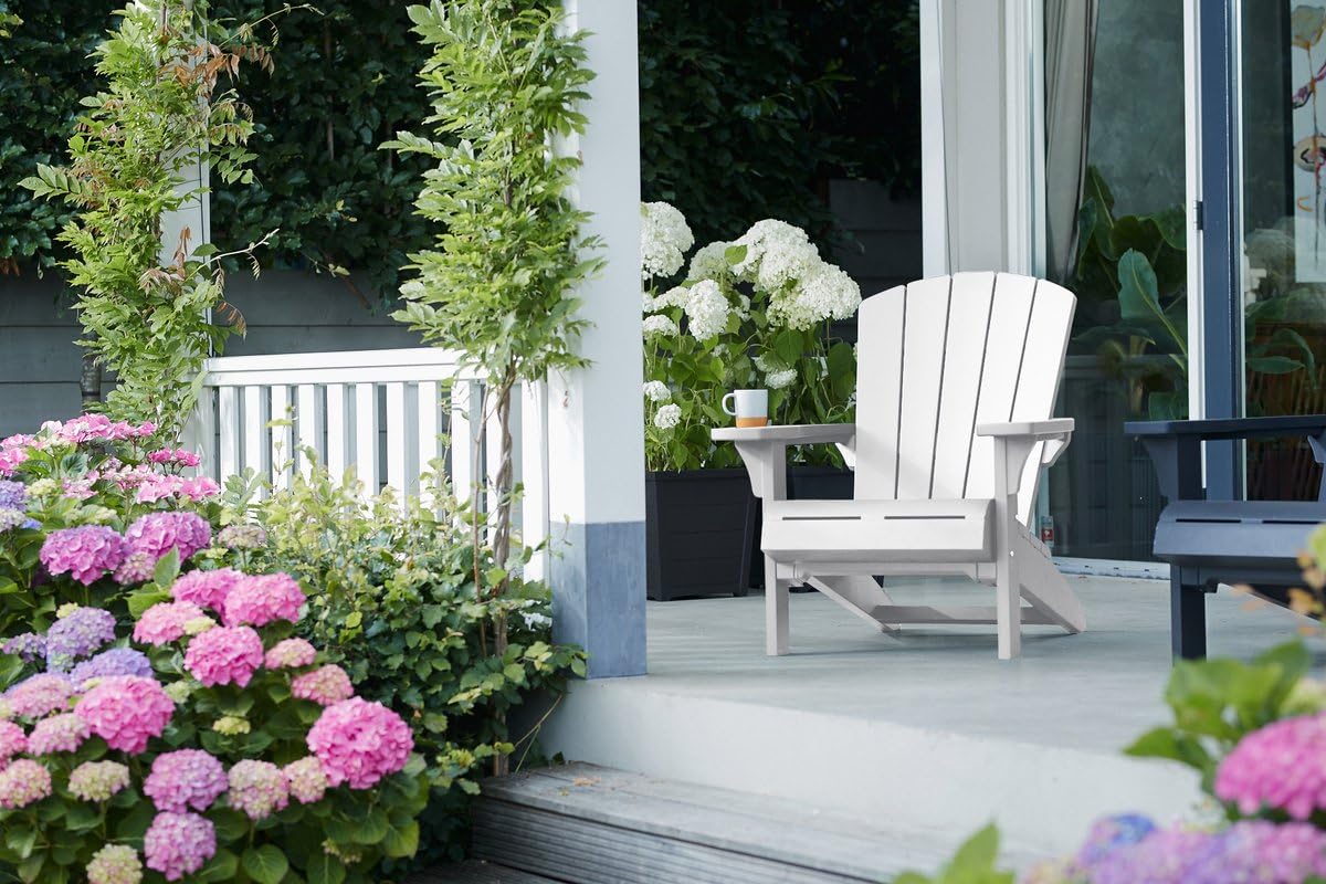 Keter - Chaise de Jardin Adirondack - Blanc - Style Bois