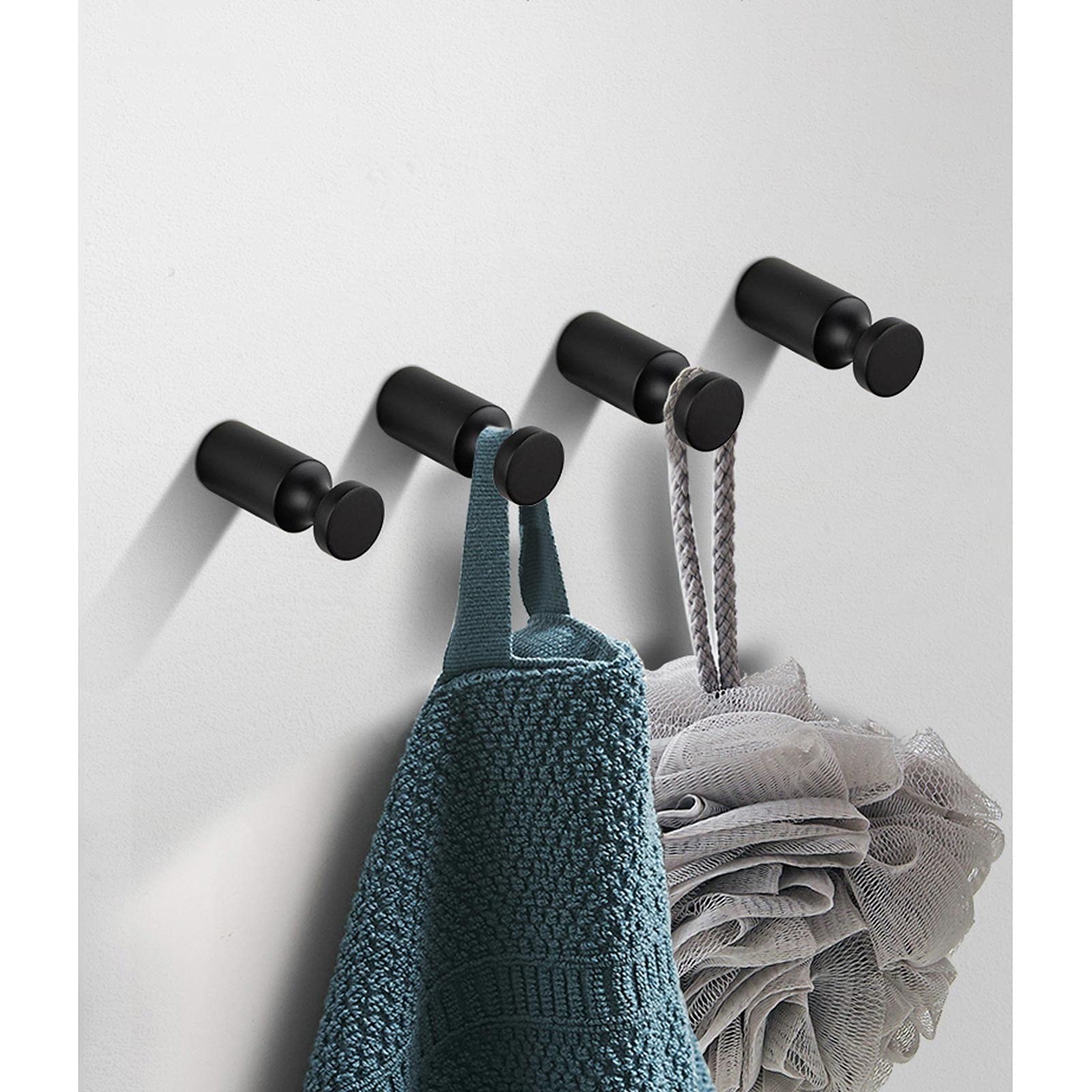 Gancio Appendiabiti 4 pack rame cappotto nero ganci a parete a parete heavy duty ganci rustici retrò accappatoio ganci da letto camera da letto armadio gabinetto ingannali ingenti Appendiabiti da Pare