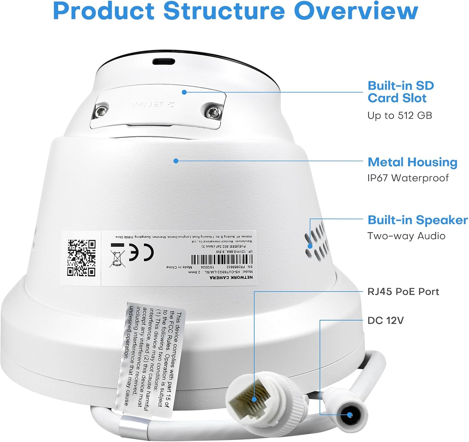 4K Outdoor Turret PoE Camera - 8MP Active Deterrent IP Camera w/Smart Color Night (98ft), 2-Way Audio, Human/Vehicle Detection, Full Metal IP67, 127° Wide Angle, 120dB WDR, Hik-Connect/SADP