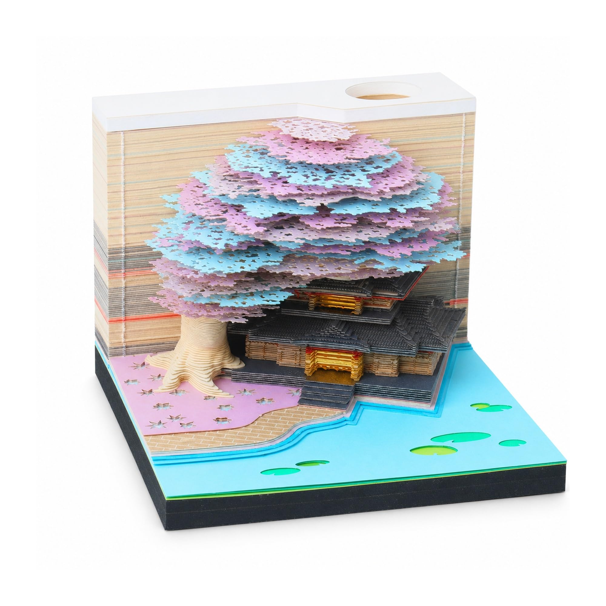Bloc de Notas de la Casa del Árbol de la Flor del Calendario