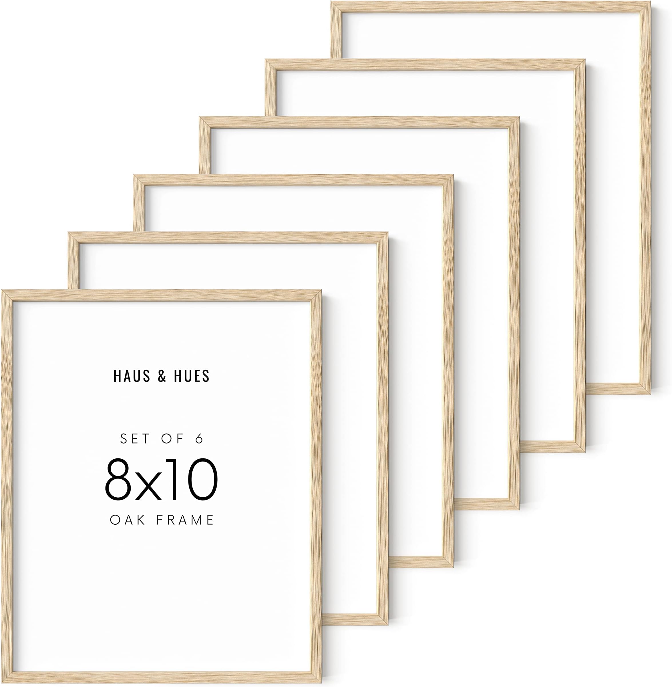 HAUS AND HUES 8x10 Frames Set of 6, Wood Picture Frames 8x10, 8x10 Picture Frame Set of 6, Wooden Picture Frames 8x10, 8x10 Picture Frame Set, 8x10 Frames, 8x10 Picture Frame Pack, 8x10 Poster Frame