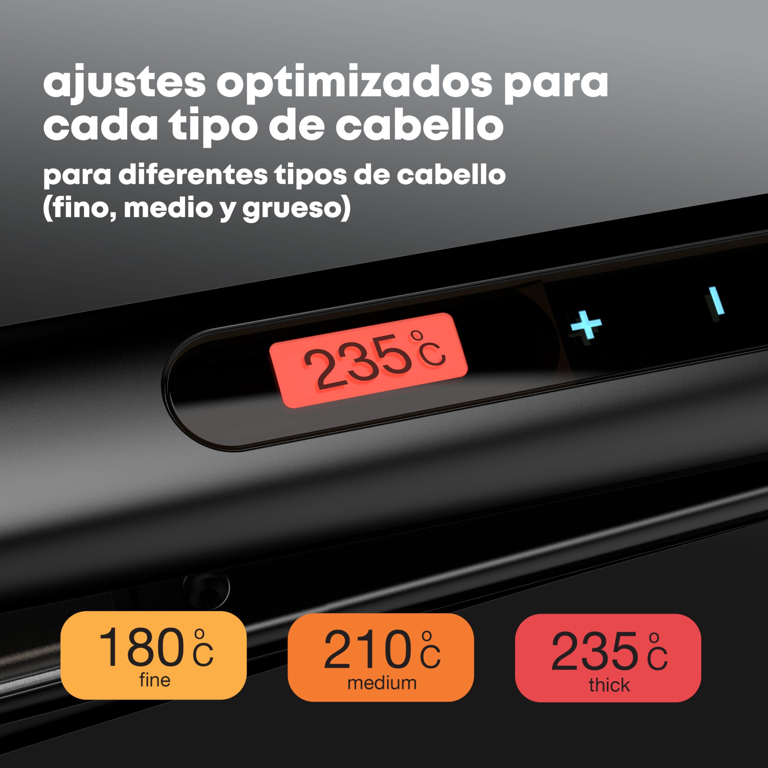 REVAMP Progloss Touch Digital Plancha de Pelo con Placas de Cerámica – Alisadora y Moldeadora de Cabello para Alisado y Rizado, Control Táctil del Calor, Iónes Negativos, Cable Giratorio de 3m