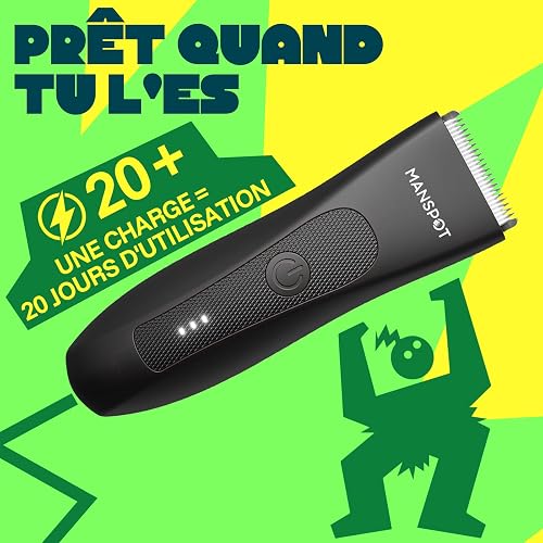 MANSPOT Rasoio Elettrico Corpo Uomo, Depilatore Corpo Uomo Impermeabile IPX7, Rasoio Parti Intime Umido e Asciutto, Rasoio Intimo per Viso, Braccia, Torace, Gambe, Ascelle - 4