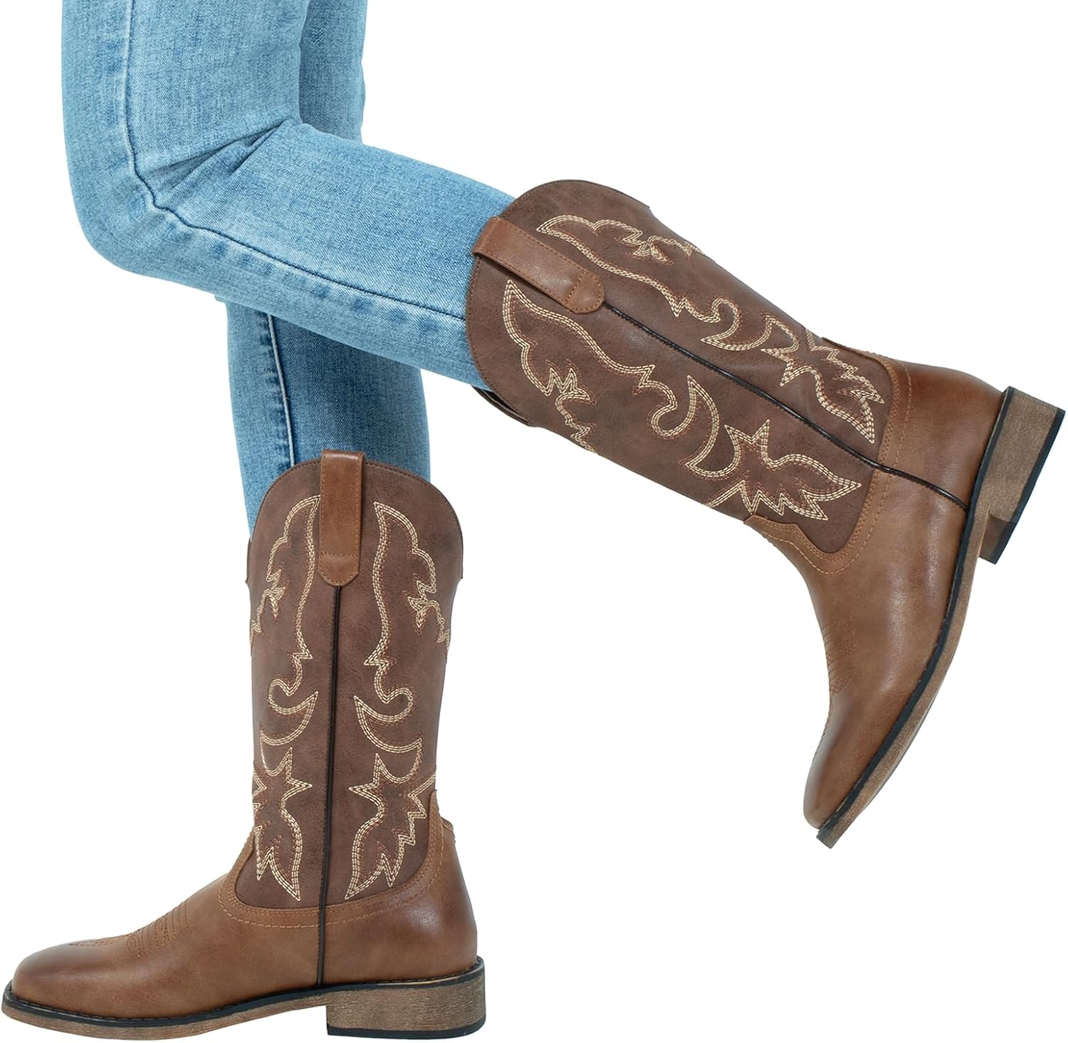 J's.o.l.e Square Toe Cowboy Cowgirl Boots for Women Mid Calf Ladies Fashion... - Picture 10 of 20