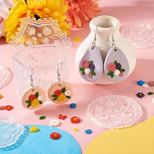 Miniatura 4 de Craftdady 6 moldes de silicona de cabujón de corazón de flores, lazo, hoja, estrella, mariposa, cuentas de resina, colgantes de fundición de